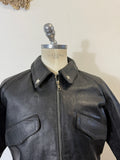 Vintage Rare 1950s Leather Tank Crew Jacket “S”