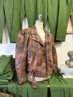 Brown Faux Leather Jacket “L”