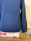 Classic Aran Sweater in Navy Wool