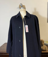 Vintage Classic Blue Coat in Wool and Cashmere Blend – Premium and Versatile “L”