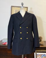 Vintage German Navy Double Breasted Jacket “XL”