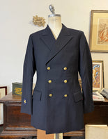 Vintage German Navy Double Breasted Jacket “L/XL”