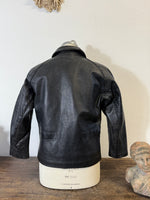 Vintage Rare 1950s Leather Tank Crew Jacket “S”