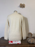 Classic Aran Sweater in Cream Wool