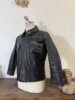 Vintage Rare 1950s Leather Tank Crew Jacket “S”