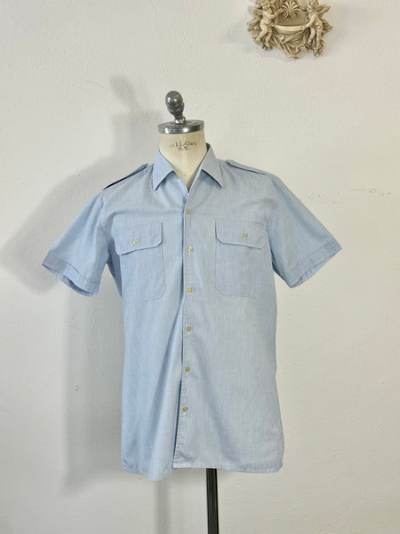 Vintage German Navy Short-Sleeved Shirt