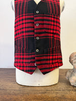 Vintage Plaid Wool Vest “M/L”