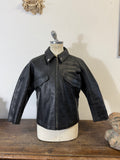 Vintage Rare 1950s Leather Tank Crew Jacket “S”