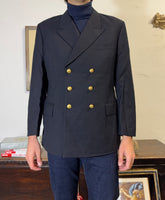 Vintage German Navy Double Breasted Jacket “XL”