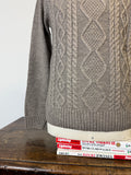 Classic Aran Turtleneck Sweater in Taupe