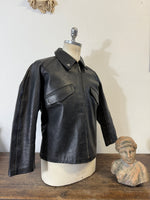 Vintage Rare 1950s Leather Tank Crew Jacket “S”