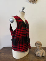 Vintage Plaid Wool Vest “M/L”