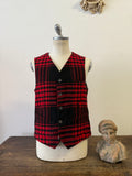 Vintage Plaid Wool Vest “M/L”