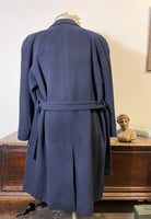 Vintage Classic Blue Coat in Wool and Cashmere Blend – Premium and Versatile “L”