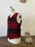 Vintage Plaid Wool Vest “M/L”